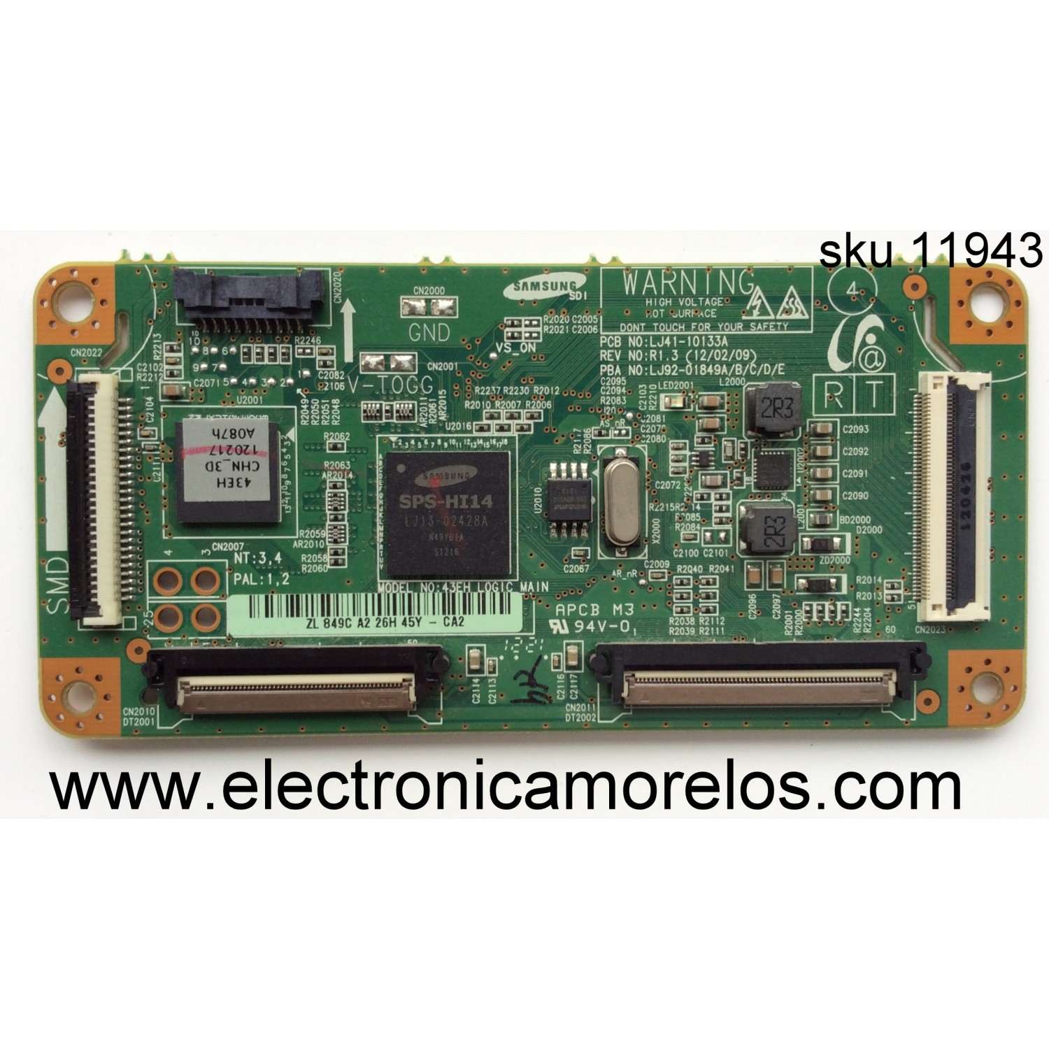 MAIN LOGICA / RCA LJ92-01849C / LJ41-10133A / 849C / MODELO DPTC430M / PANEL S43AX-YD01 / S43AX-YB01	