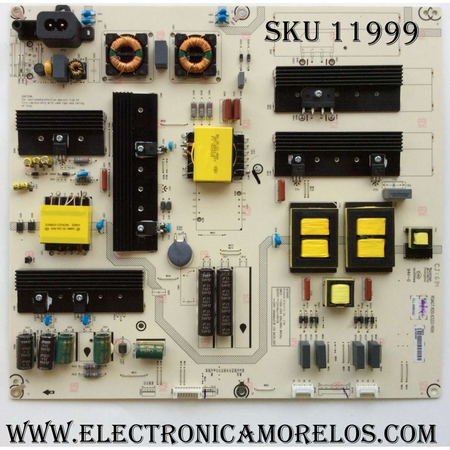 FUENTE DE PODER PARA TV HISENSE / NUMERO DE PARTE 183270 / RSAG7.820.6322/ROH / CQC13134095636 / HLL-5565WG / PANEL HE650HU-B01\S1.B2\GM\ROH / HD650HU-B01\S3\GM\ROH / DISPLAY V650DJ4-QS5 REV.M1 / MODELOS 65H7B / 65H7B2 / 65CU6200
