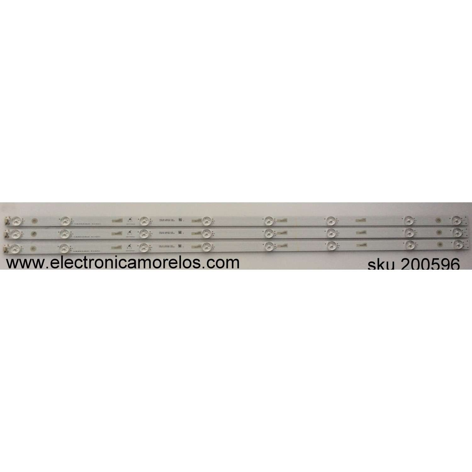 KIT DE LEDS PARA TV INSIGNIA ORIGINAL 3 PIEZAS / NUMERO DE PARTE TCL_0DM_40D1500_3X8_3030C_8S1P / TCL_ODM_40D1500_3X8_3030C_8S1P / YHA-4C-LB400T-YH8 / 200815-PS7XAP-04244 / 006-P1K3452B / PANEL LVF400SSDX / LVF400SSDX E8 V3 / MODELO NS-40DR420NA16