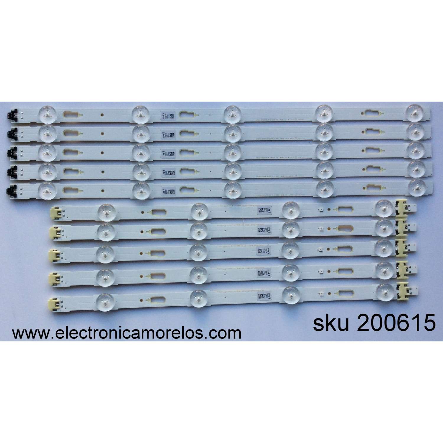 KIT DE LED'S PARA TV SAMSUNG (10 PIEZAS) / NUMERO DE PARTE BN96-34791A / BN96-34792A / V5DU-400DCB-R1 / V5DU-400DCA-R1 / LM41-00120S / LM41-00120R / PANEL'S CY-GK040 / CY-GJ040 / CY-WJ040 / MODELOS UE40JU / UN40JU / UN40KU / UN40MU / UA40JU / UA40KU