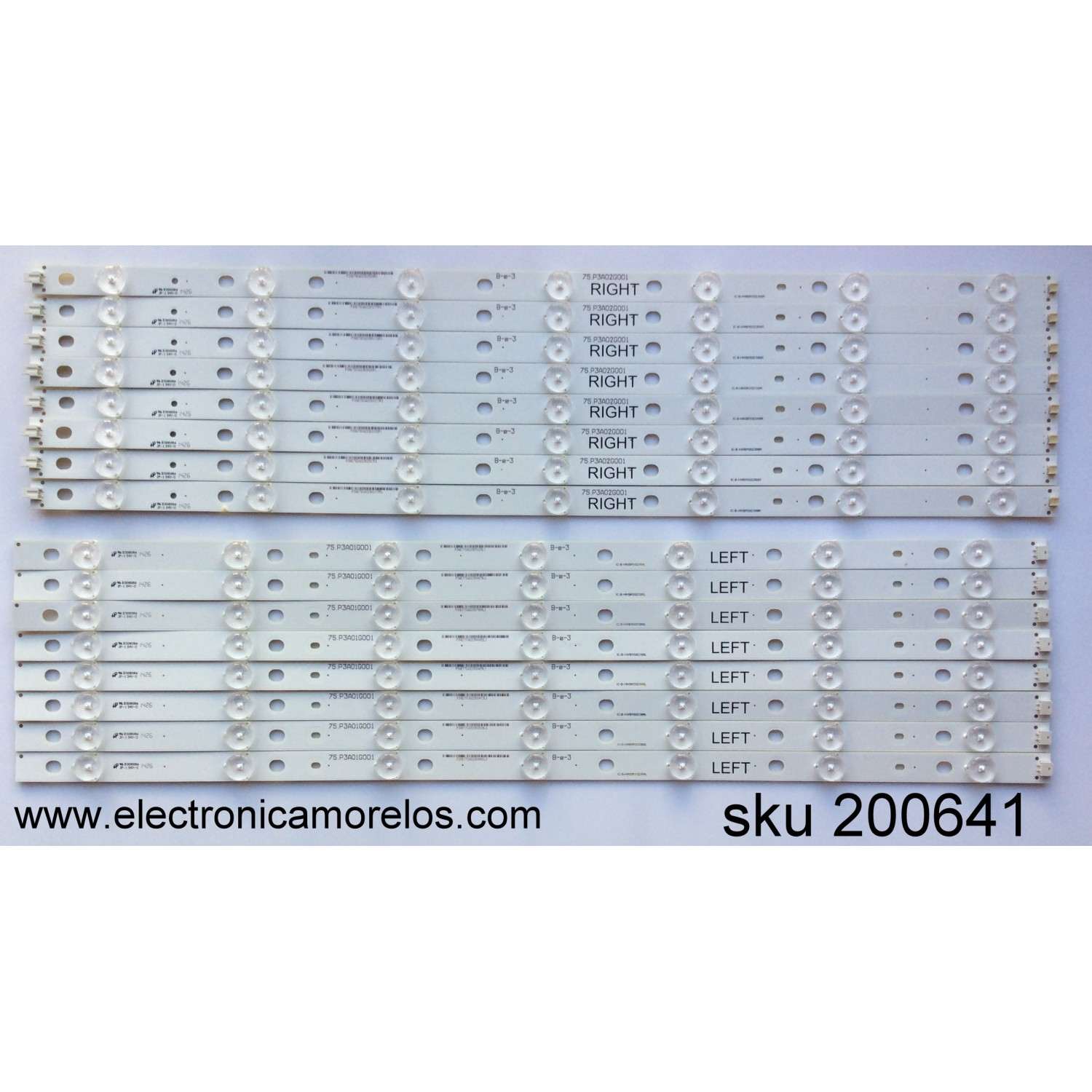 KIT DE LED´S PARA TV (16 PIEZAS) / PANASONIC 75.P3A02G 001 / IC-BHWBR55D399R / IC-BHWBR55D399L / PANEL PAV5534 / LSC550HQ08-P01 / MODELO TC-55AS680U 