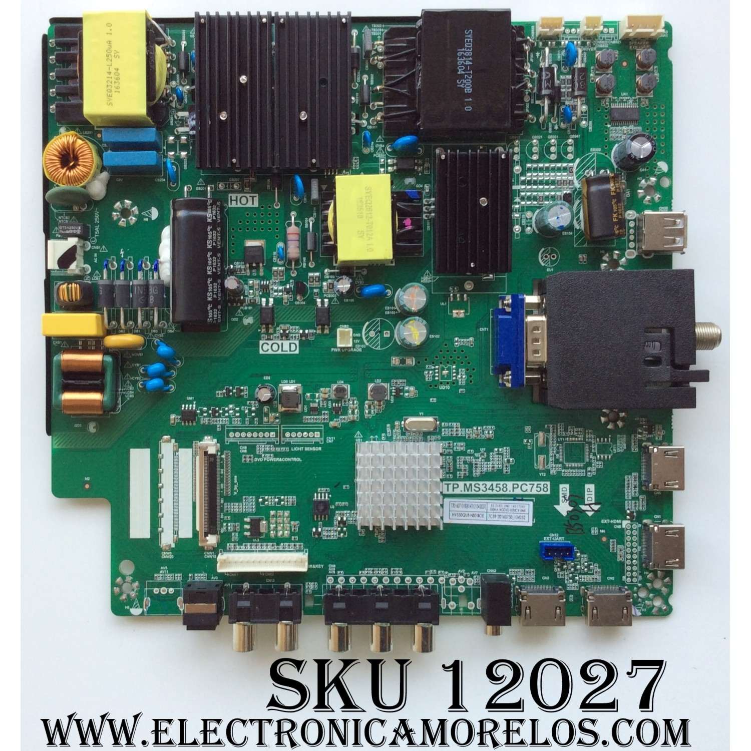 MAIN / FUENTE (COMBO) / SCEPTRE A16089824 / TP.MS3458.PC758 / MODELO U55 B2IV58CE / PANEL CN55XB8B00	
