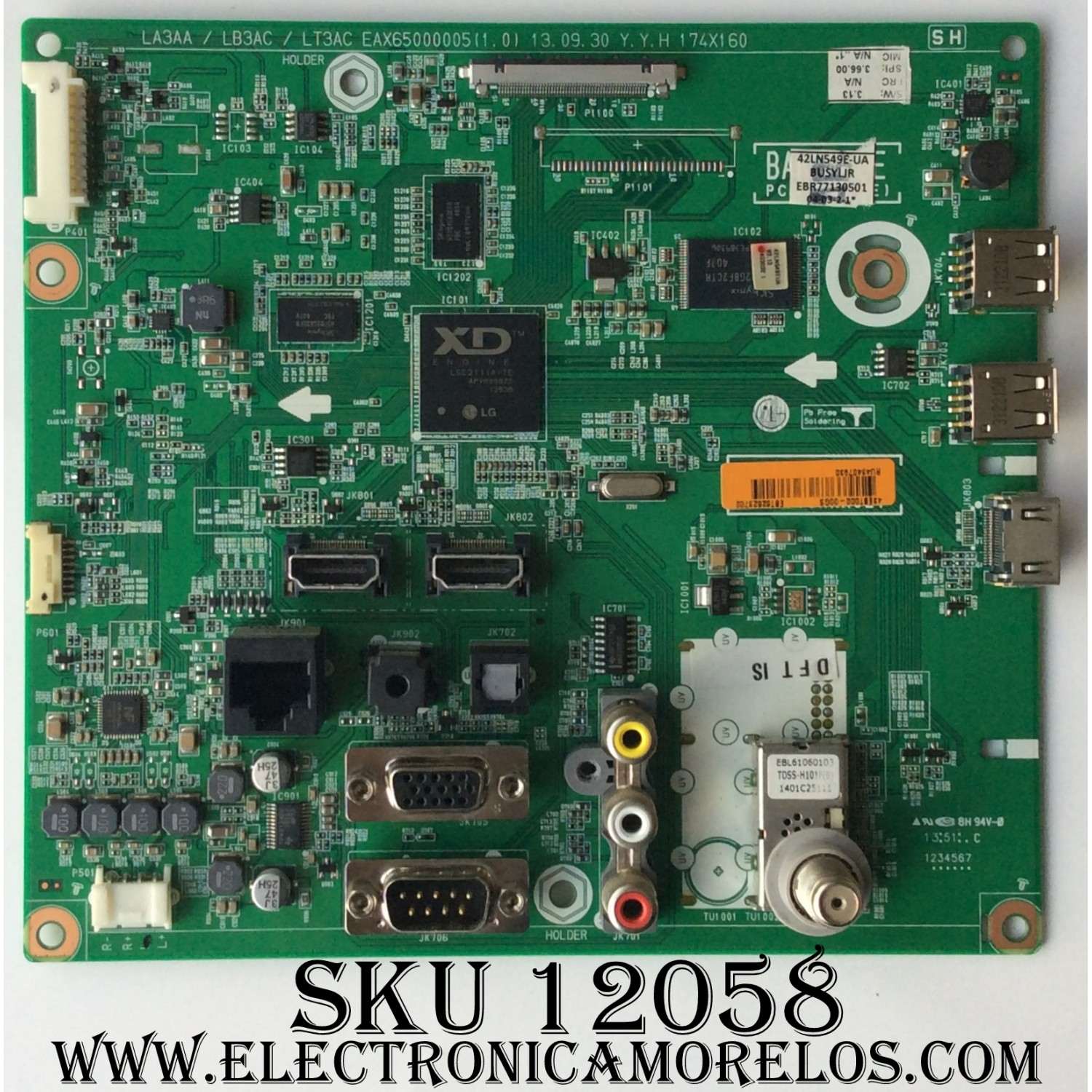 MAIN / LG EBT62523702 / EAX65071307(1.1) / EBR77130501 / MODELO 42LN549E-UA.BUSYLJR / PANEL LC420DUE(SF)(R1)	