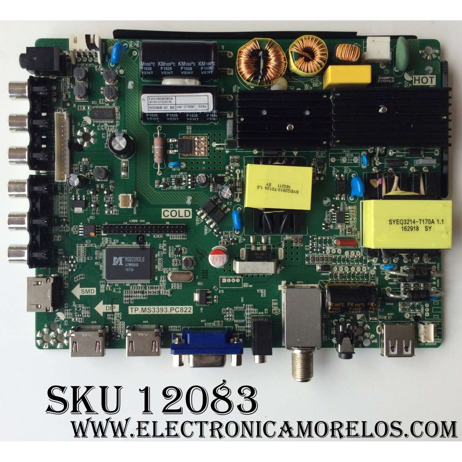 MAIN / FUENTE / (COMBO) / PROSCAN 8142127332018 / TP.MS3393.PC822 / MODELO PLDED5514 / PANEL HV550QUB-301	