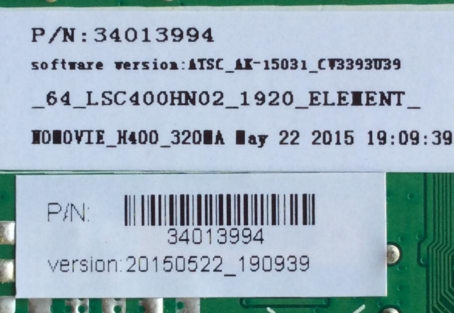 MAIN / FUENTE (COMBO) / ELEMENT 34013994 / 34014125 / 34013674 / CV3393BH-U39 / 55H1083 / CV3393BH-U39-12-L2 / PANEL LSC400HN02-G02 / MODELOS ELEFW408 J5G5M / ELEFW408 G5G5M / ELEFW408 E5G5M / ELEFW408 K5G5M / ELEFT408 J5G5M / ELEFT408 K5G5M - Imagen 2