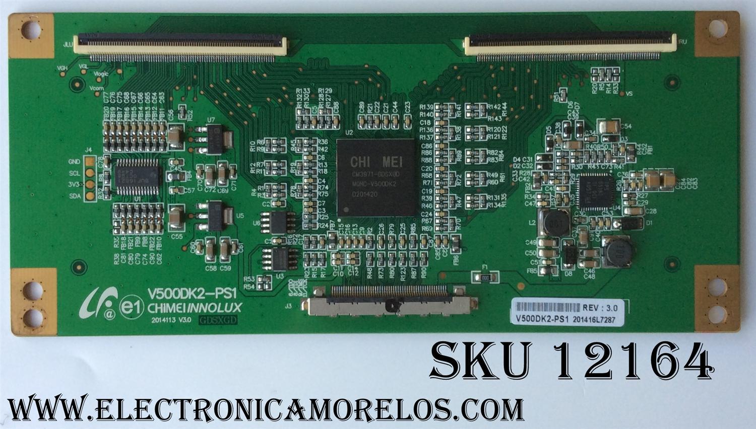 T-CON / RCA V500DK2-PS1 / V500DK2-PS1 REV:3.0 / MODELO LED50B45RQ / PANEL V500DK2-PS1-12V	