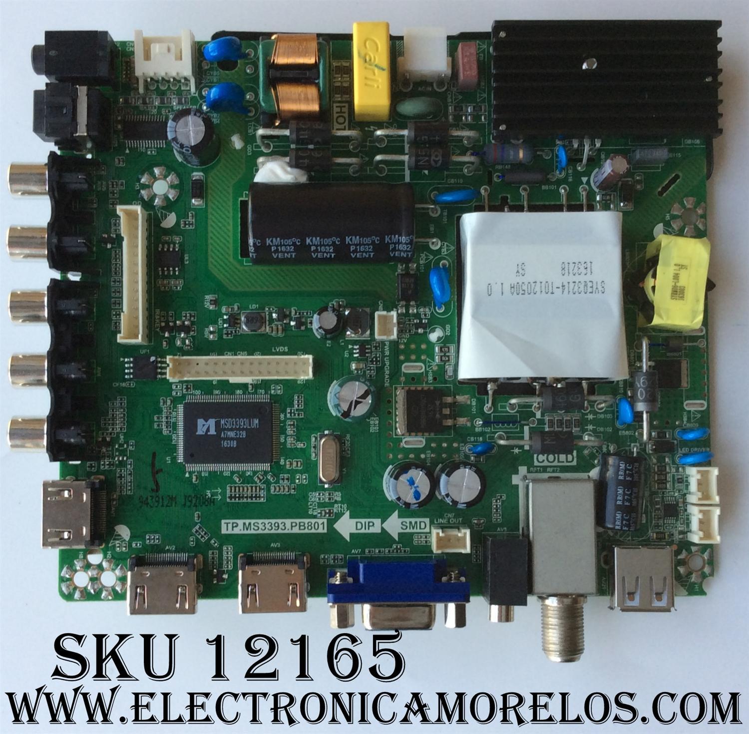 MAIN / FUENTE (COMBO) / ELEMENT K16099208 / TP.MS3393.PB801 / SY16200-6 / 890-M00-06NC6 / MODELO ELEFW5016	
