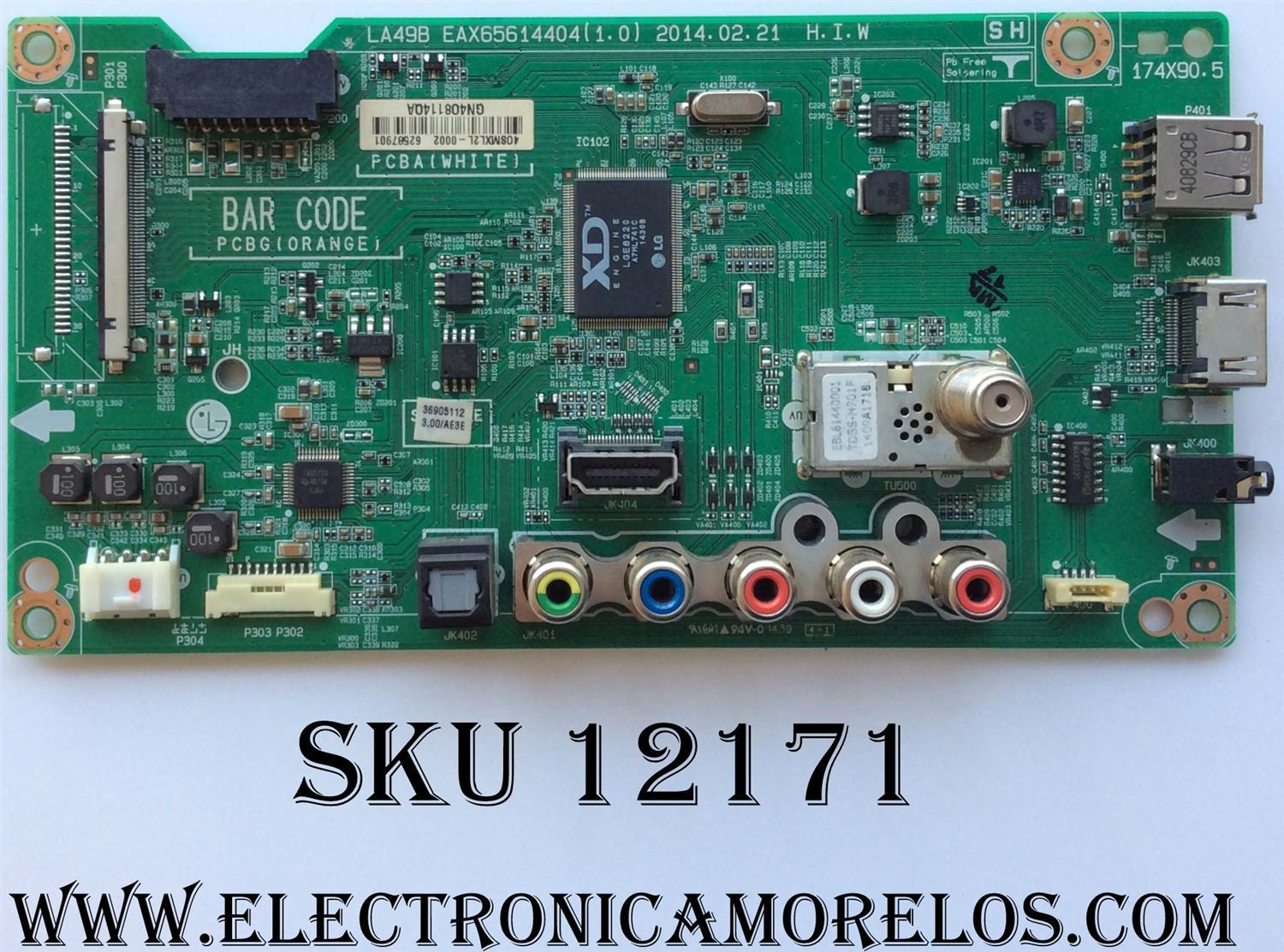 MAIN / LG EBR79048301 / EAX65614404(1.0) / 62587901 / PANEL NC390DUN VXBP1 / MODELO 32LB5600-UZ AUSWLJM / 39LB5600-UZ.AUSJLJM