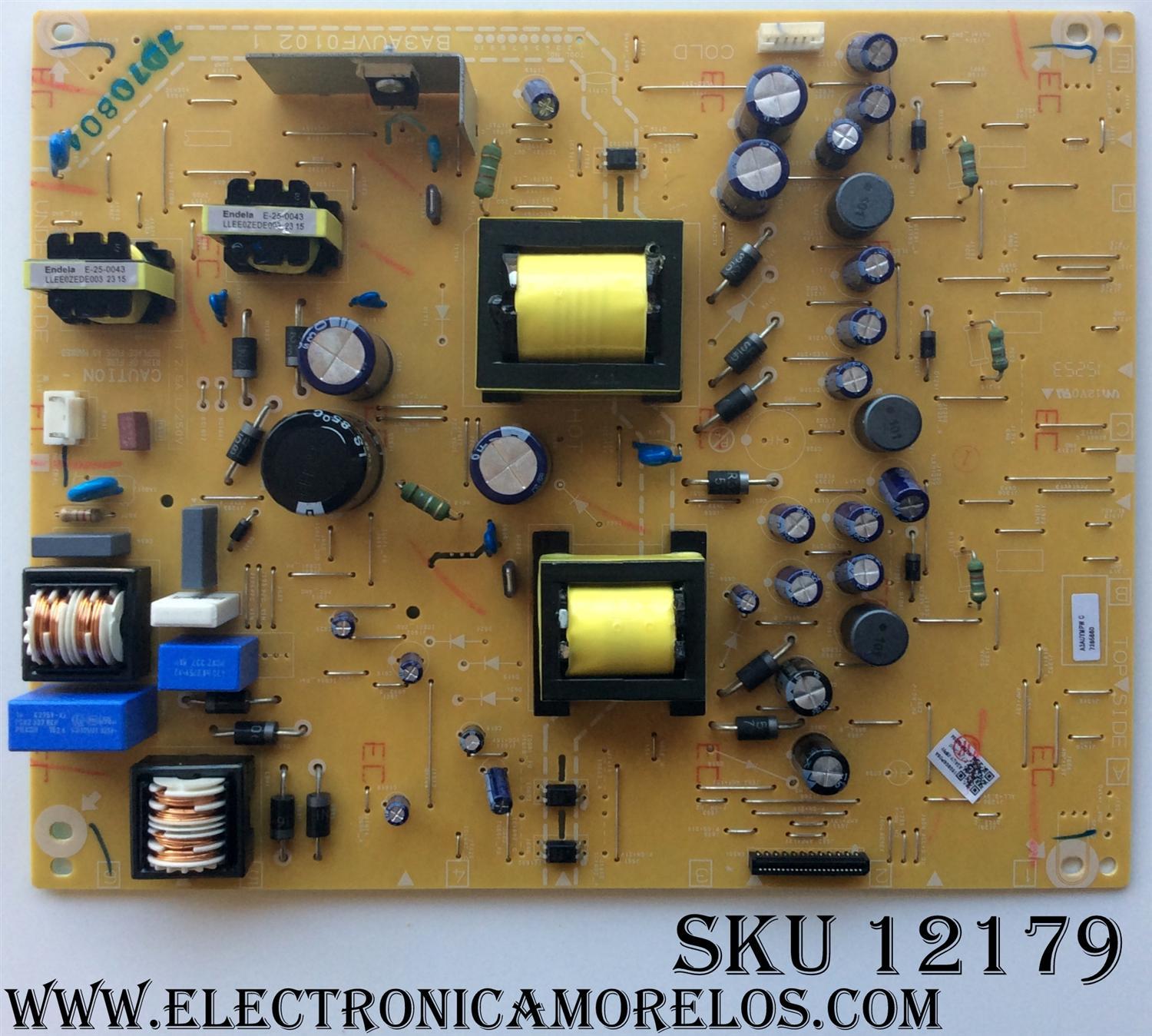 FUENTE DE PODER / MAGNAVOX A3AUYMPW / A3AUY-MPW / BA3AUVF0102 1 / MODELO 50ME313V/F7 A / PANEL U3AU4XH	