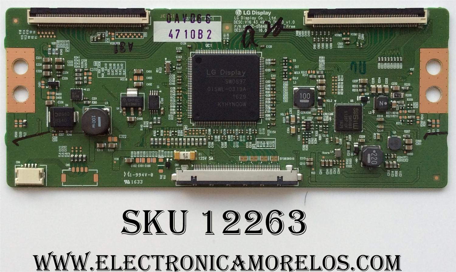 T-CON / LG 6871L-4710B / 4710B / 6870C-0584B / MODELO 43UH6030-UD.BUSZLJM / PANEL LC430DGE(FJ)(M1)	