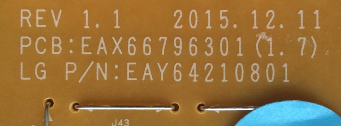 FUENTE DE PODER / LG EAY64210801 / 64210801 / EAY64210801 / LGP6065-16UL6 / EAX66796301(1.6) / MODELO 60UH6550-UB.BUSWLJR	 - Imagen 3
