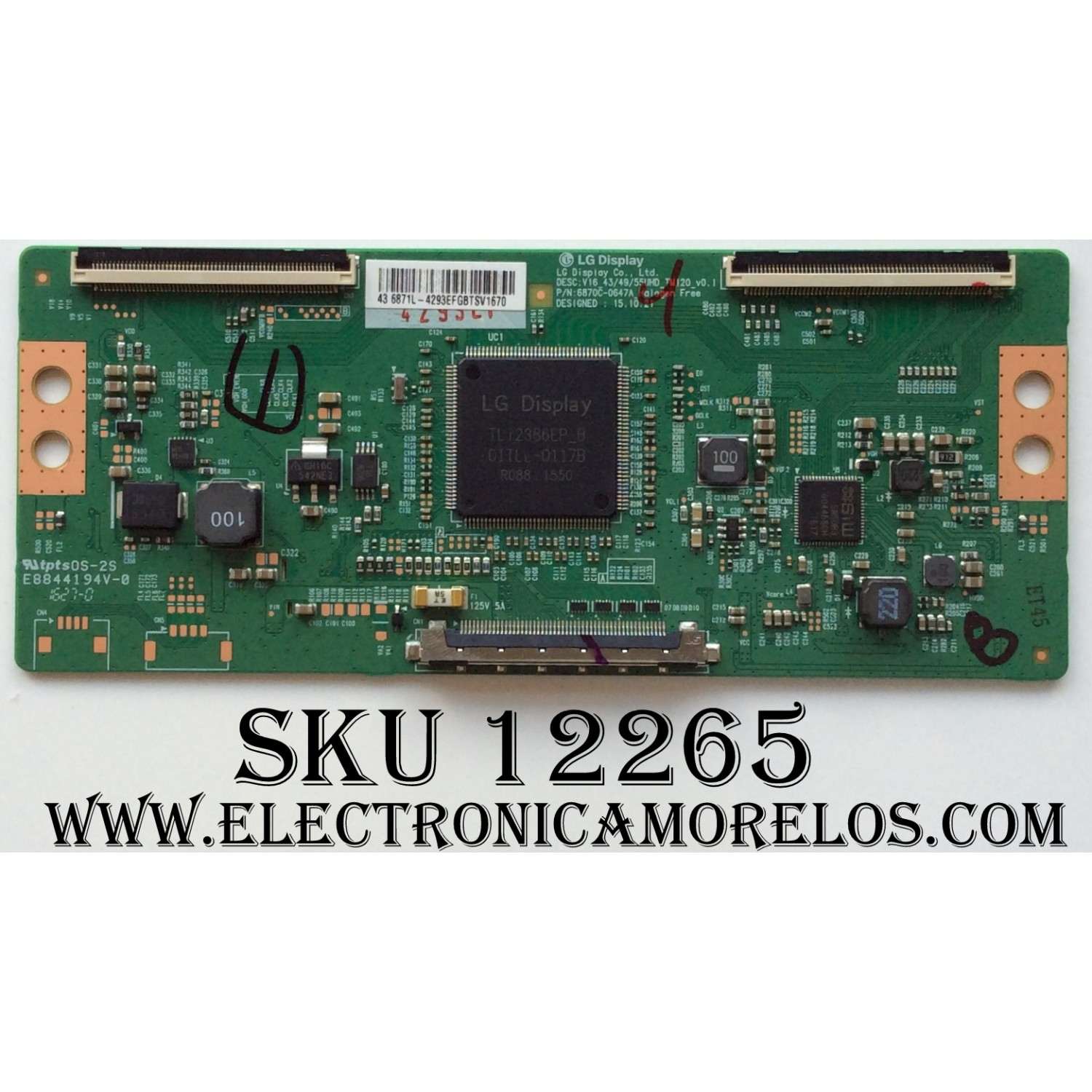 T-CON / LG 6871L-4293E / 6870C-0647A / 4293E / MODELO 43UH6100-UH.BUSWLOR / PANEL NC430DGE-SADP3	