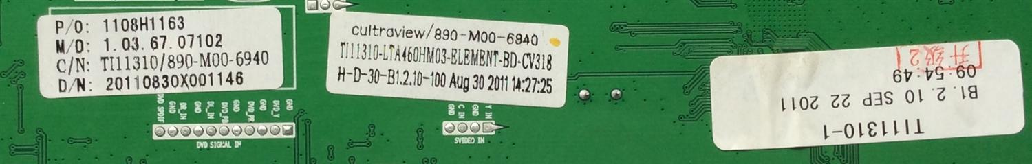 MAIN / ELEMENT 1108H1163 / 1108H1163H / TI11310-1 / CV318H-D / MODELO ELDFW464 / PANEL V460H1-L09 Rev.C5	 - Imagen 3