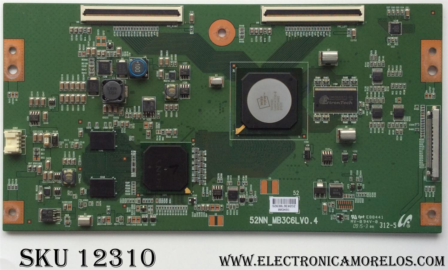 T-CON / SONY LJ94-02638L / 52NN_MB3C6LV0.4 / 2638L / MODELO KDL-60W610B / PANEL LTY520HE12	