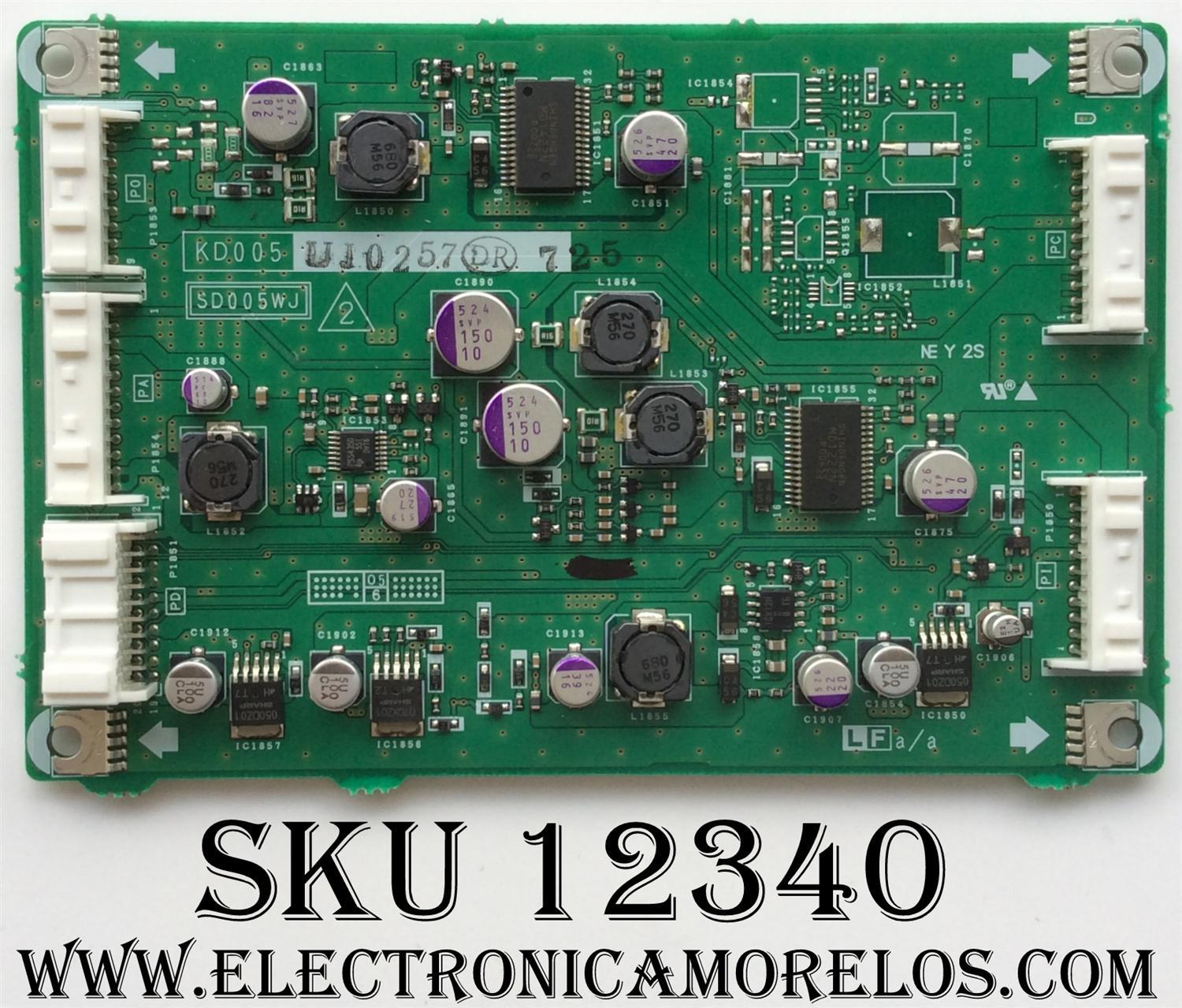 UNIDAD DE DC-DC1 / SHARP DUNTKD005UJ02 / SD005WJ / KD005 / MODELO LC-45GD6U	