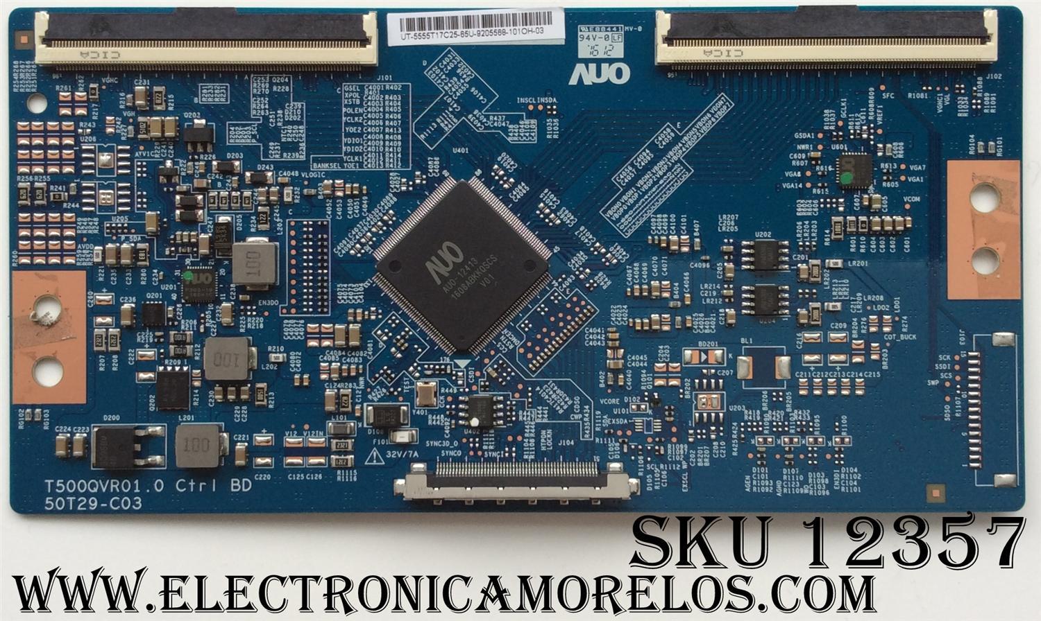 T-CON / SCEPTRE 55.55T17.C25 / 5555T17C25 / T500QVR01.0 Ctrl BD / 50T29-C03 / MODELO U55	