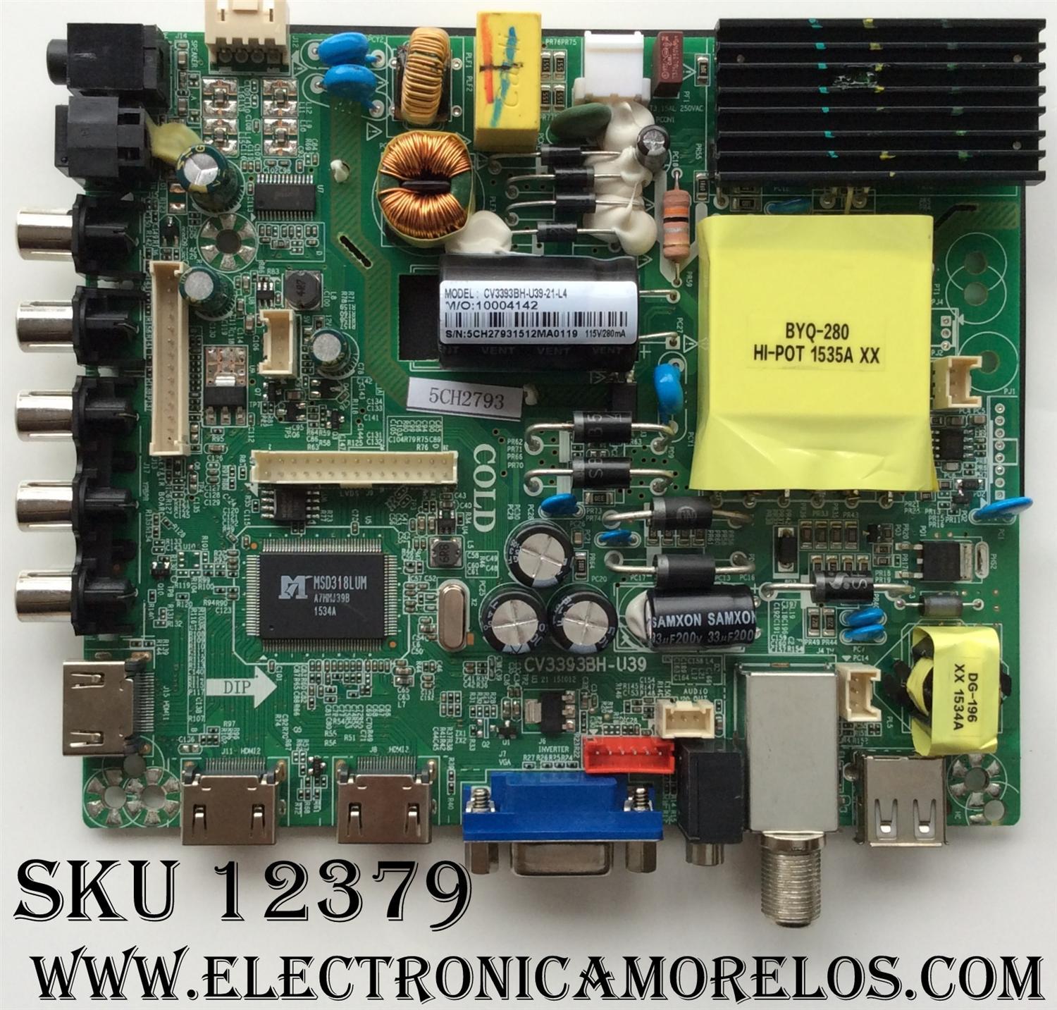 MAIN / FUENTE / (COMBO) / ELEMENT 34015189 / 5CH2793 / CV3393BH-U39 / MODELO ELEFW408	