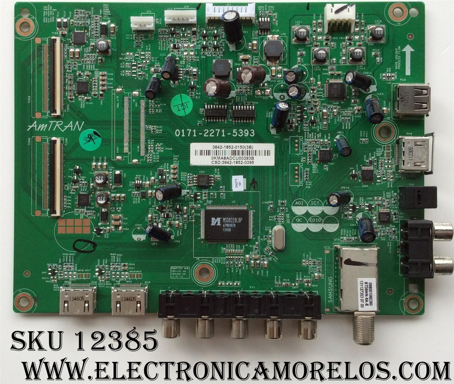 MAIN / JVC 3642-1852-0150 / 0171-2271-5393 / 3642-1852-0395 / MODELO EM42FTR	