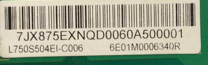LED DRIVER / SHARP 6E01M0006340R / L750S504EI-C006 / C750S05E04I / MODELO LC-75N620CU / LC-75N8000U / PANEL V750DK1-KS5 REV:F9 - Imagen 2