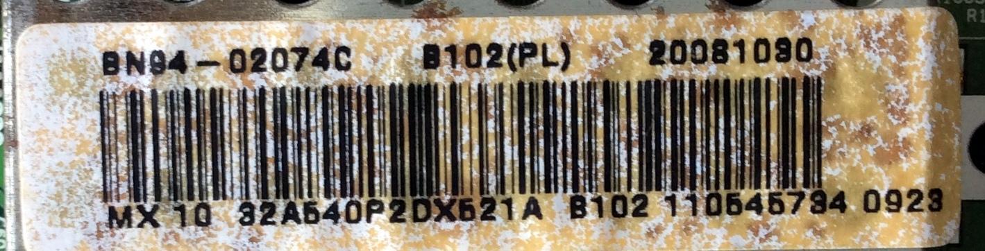 MAIN / SAMSUNG BN94-02074C / BN41-00965B / BN97-02461A / MODELO LN32A540P2DXZA / PANEL LTF320AB01-A03	 - Imagen 2