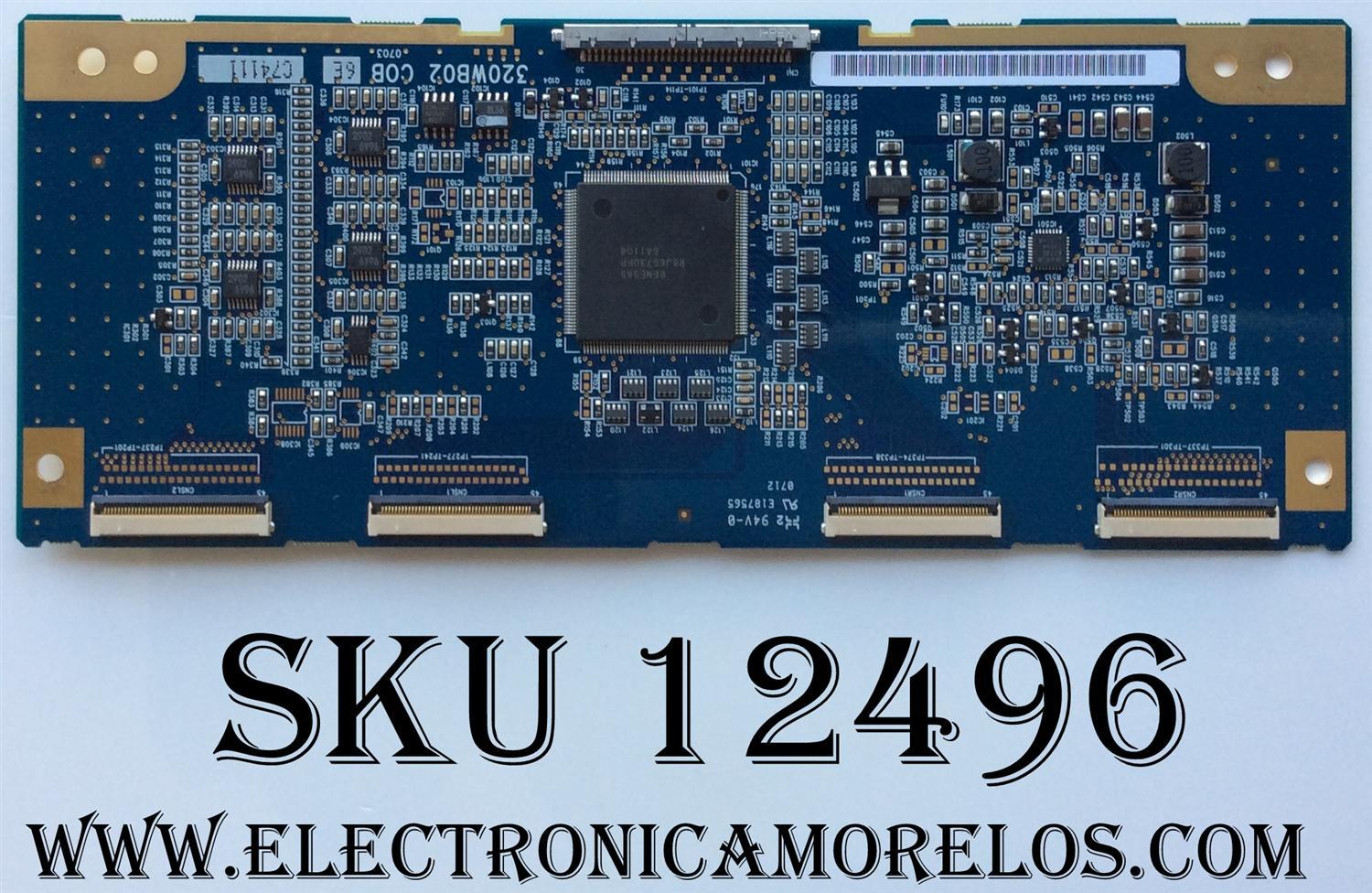 T-CON / VIEWSONIC 320WB02C0B6E / 320WB02C0B / MODELO VS11335-1M / PANEL CLAA320WB02C	