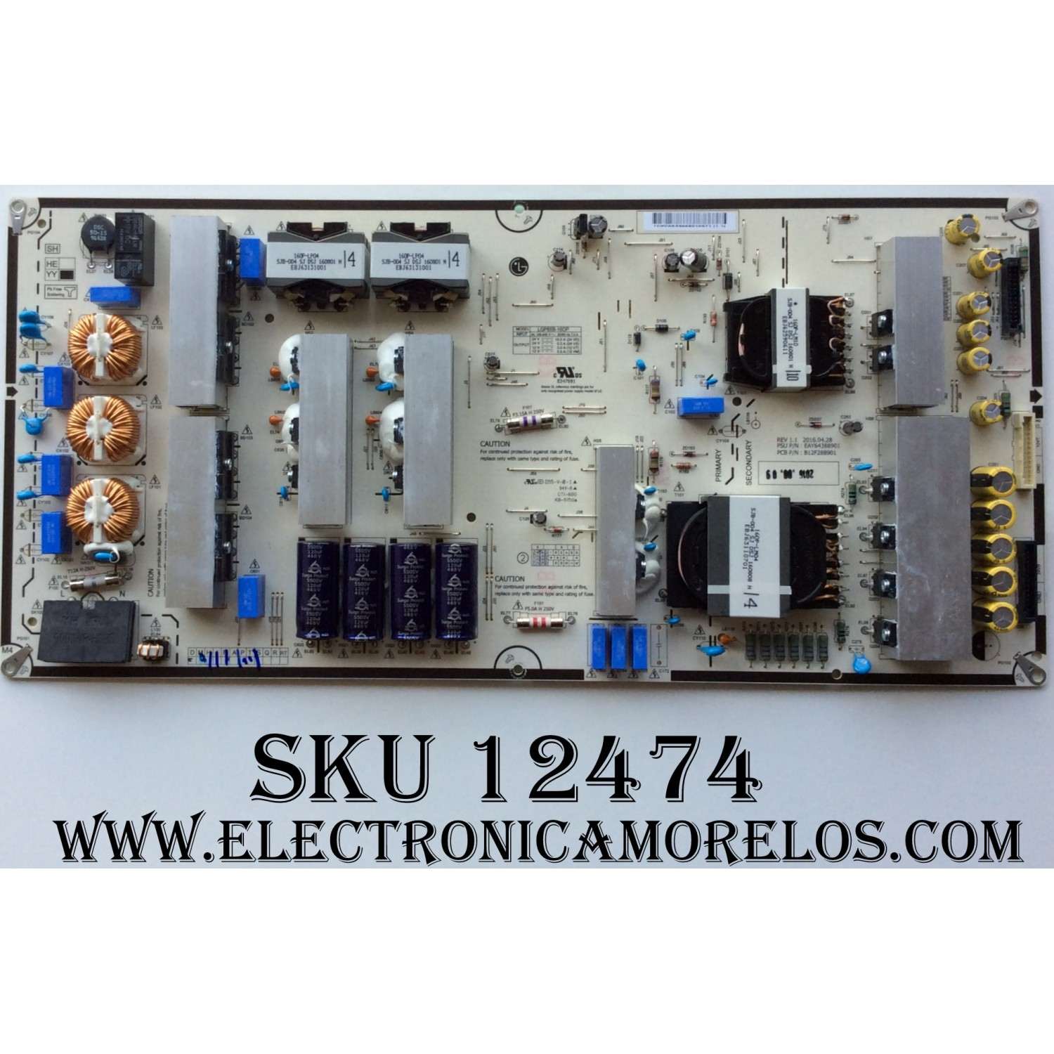FUENTE DE PODER PARA TV LG OLED / NUMERO DE PARTE  EAY64388901 / 64388901 / LGP65B-160P / PANEL LC650AQD / MODELO OLED65B6P / OLED65B6P-U / OLED65B6P-U.BUSZLJR / OLED65B6P-U.AUSWLJR