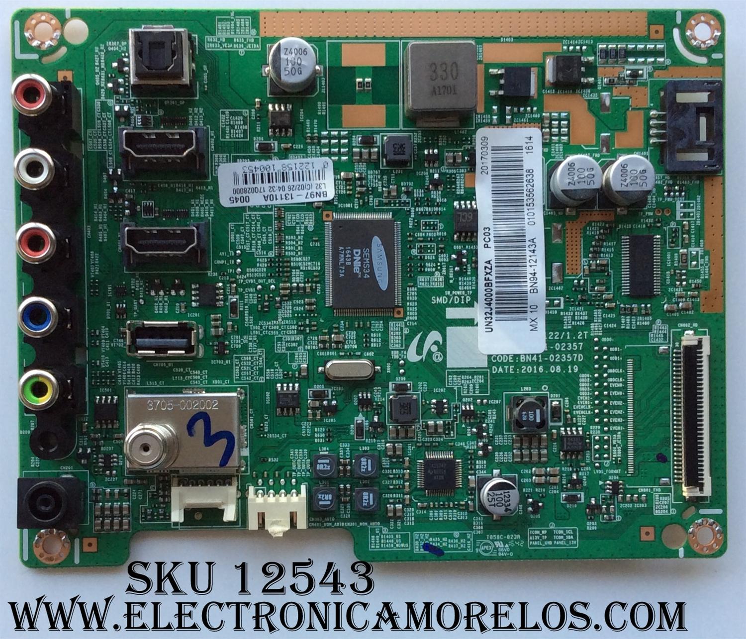 MAIN / SAMSUNG BN94-12143A / BN41-02357D / BN97-13110A / MODELO UN32J4000BFXZA LD04 / PANEL JJ032AGH-R1-RR01	