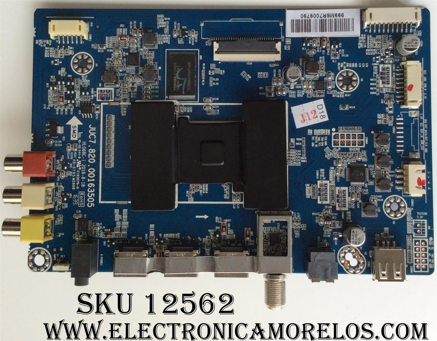 MAIN / HITACHI 999M6R / JUC7.820.00163505 / MODELO 43R5 /  MODELO 50''	