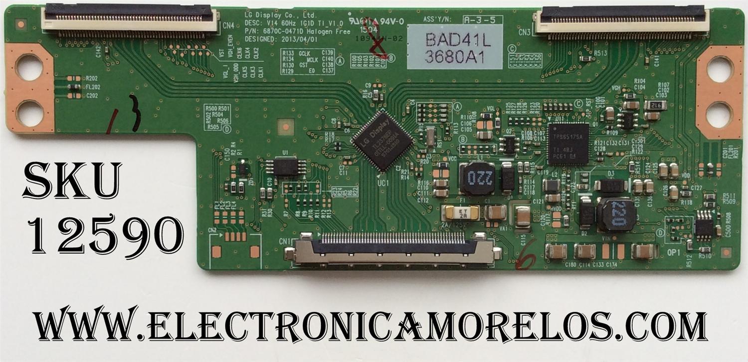 T-CON / LG 6871L-3680A / 6870C-0471D / 3680A / MODELO 55LS33A-5BC.AUSPLJM / 55LS35A-5BC.AUSKLJM