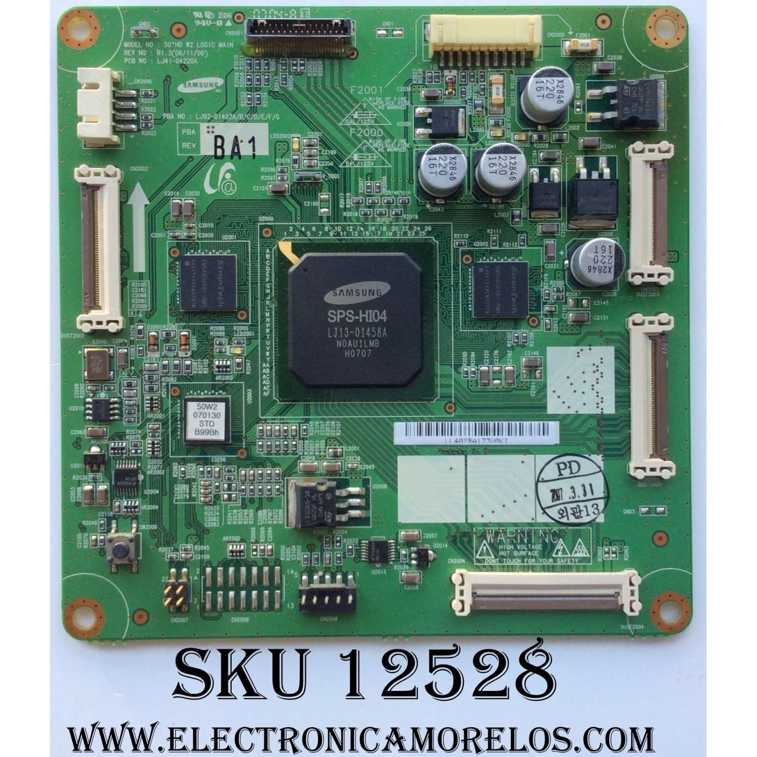 MAIN LOGICA / PHILIPS 996500044495 / 402B / LJ41-04220A / LJ92-01402B / SUSTITUTAS 996510011738 / 0940-0000-2220 / MODELO 50PFP5332D/37 / PANEL S50HW-YB02, S50HW-YD02	