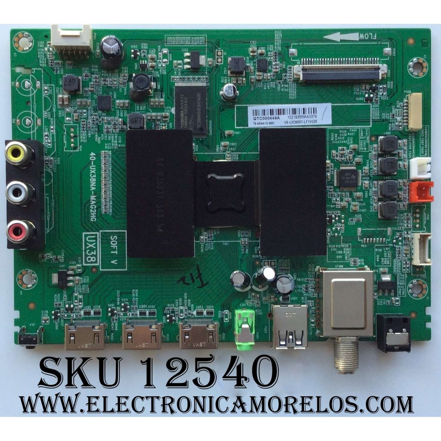 MAIN / TCL T8-50NA1G-MA1 / 40-UX38NA-MAG2HG / V8-UX38001-LF1V026 / MODELO 50FS3800	