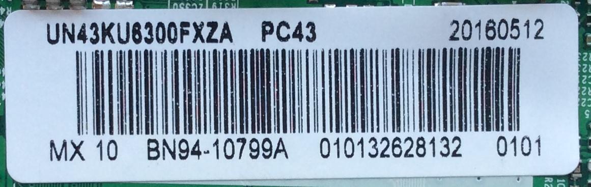 MAIN PARA TV SAMSUNG / NUMERO DE PARTE BN94-10799A / BN41-02528A / BN97-10648J / BN9410799A / PANEL CY-GK043HGAV2H / MODELOS UN43KU6300 / UN43KU6300FXZA / UN43KU6300FXZA AA01 - Imagen 2
