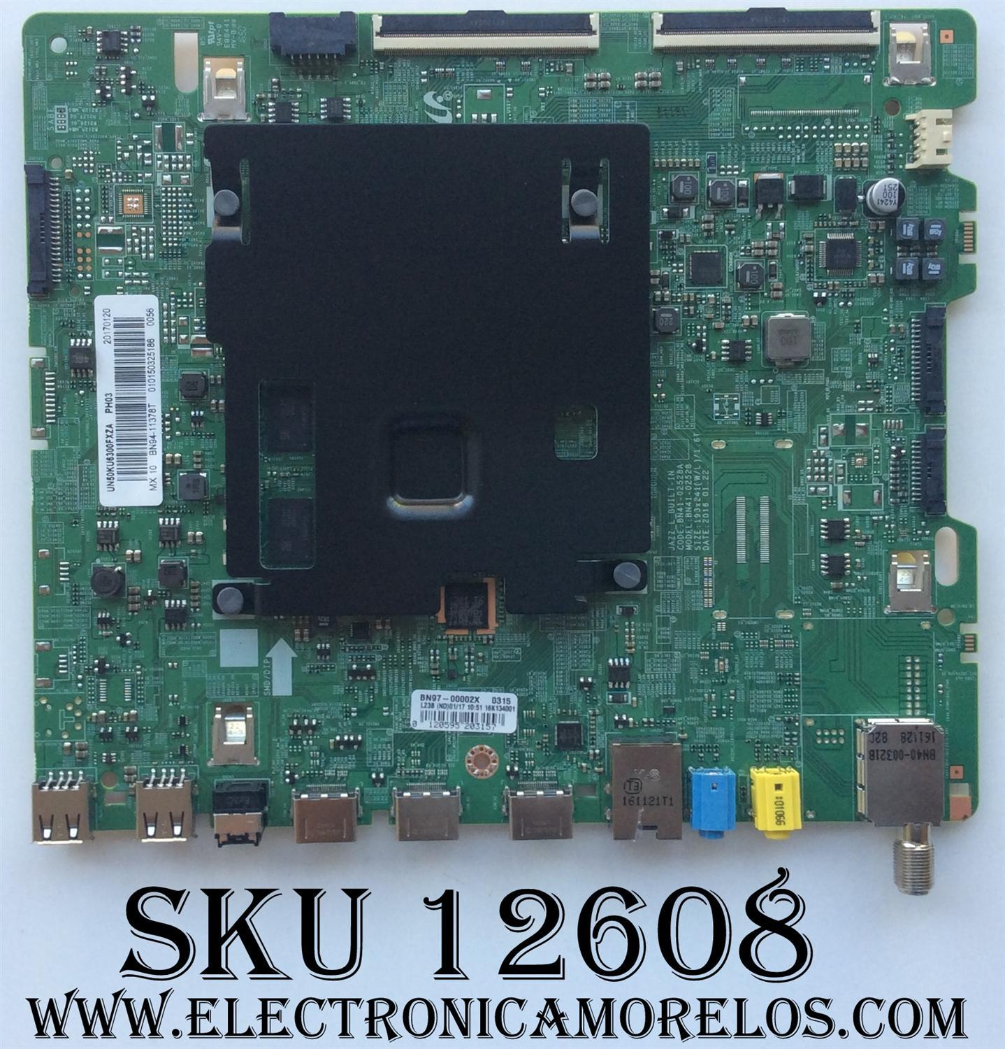 MAIN PARA TV SAMSUNG / NUMERO DE PARTE BN94-11378T / BN41-02528A / BN97-00002X / BN9411378T / PANEL CY-GK050HGNVWH / MODELO UN50KU6300 / UN50KU6300FXZA DH09