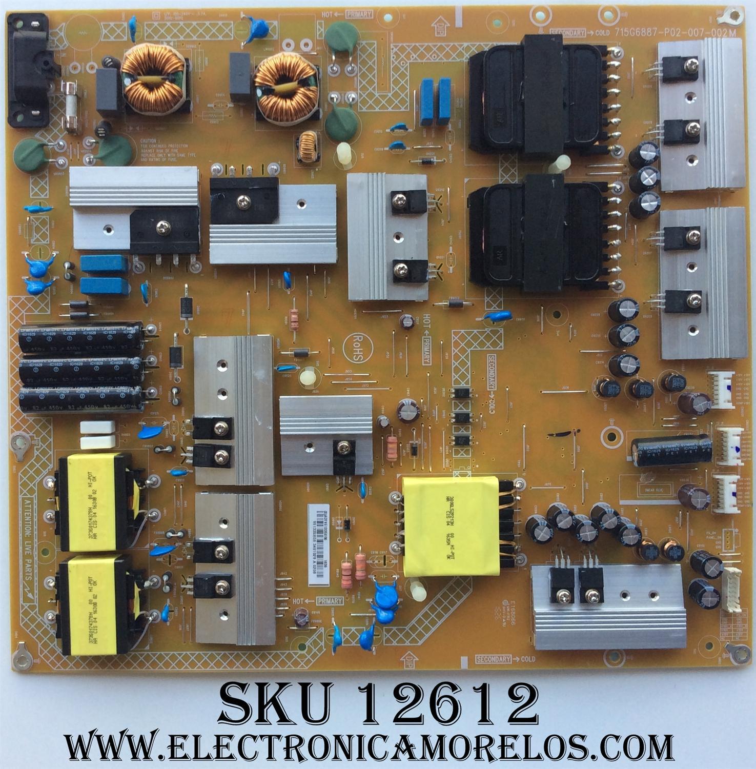 FUENTE DE PODER PARA TV VIZIO / NUMERO DE PARTE ADTVE1335XG6 / 715G6887-P02-007-002M / (X)ADTVE1335XG6 / PANEL TPT550U2-EQLSJA.G REV:SC4C / MODELOS P55-C1 / P55-E1 / P55-C1 LTM7TM / P55-E1 LTM7WM / LTM7WMCT / P55-C1 LTM7TMDS /   LTM7TMAS  