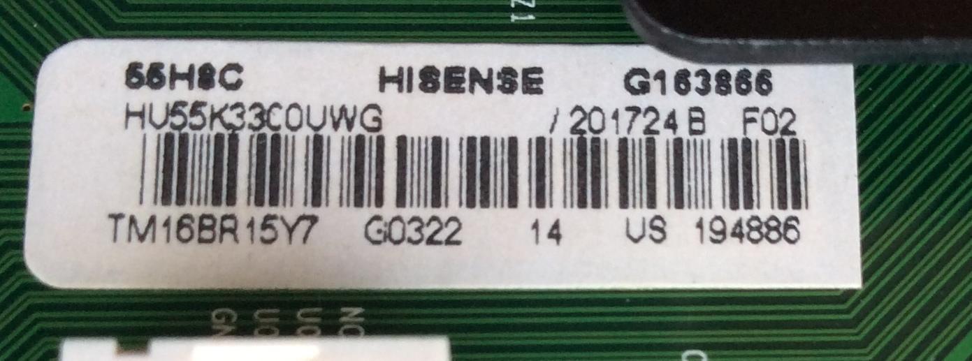 MAIN / HISENSE 201724 / RSAG7.820.6591/ROH / MODELO 55H8C /PANEL HD550DU-B52	 - Imagen 2