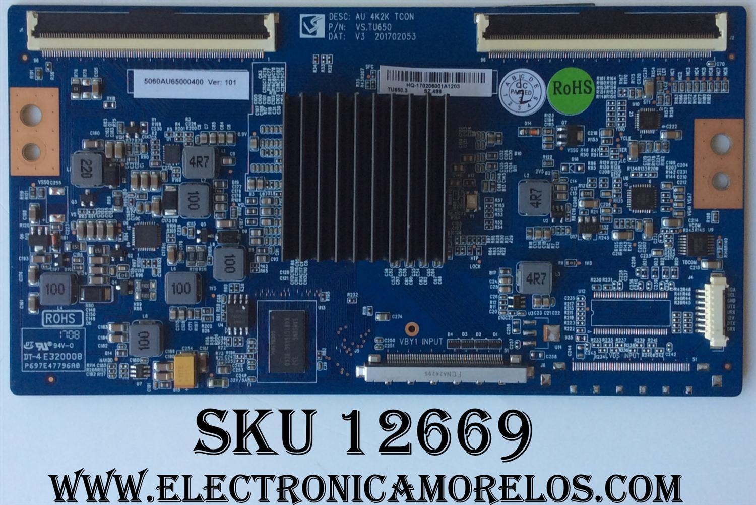 T-CON / SCEPTRE 5060AU65000400 / VS.TU650 / MODELO U65 A7TV58EA	