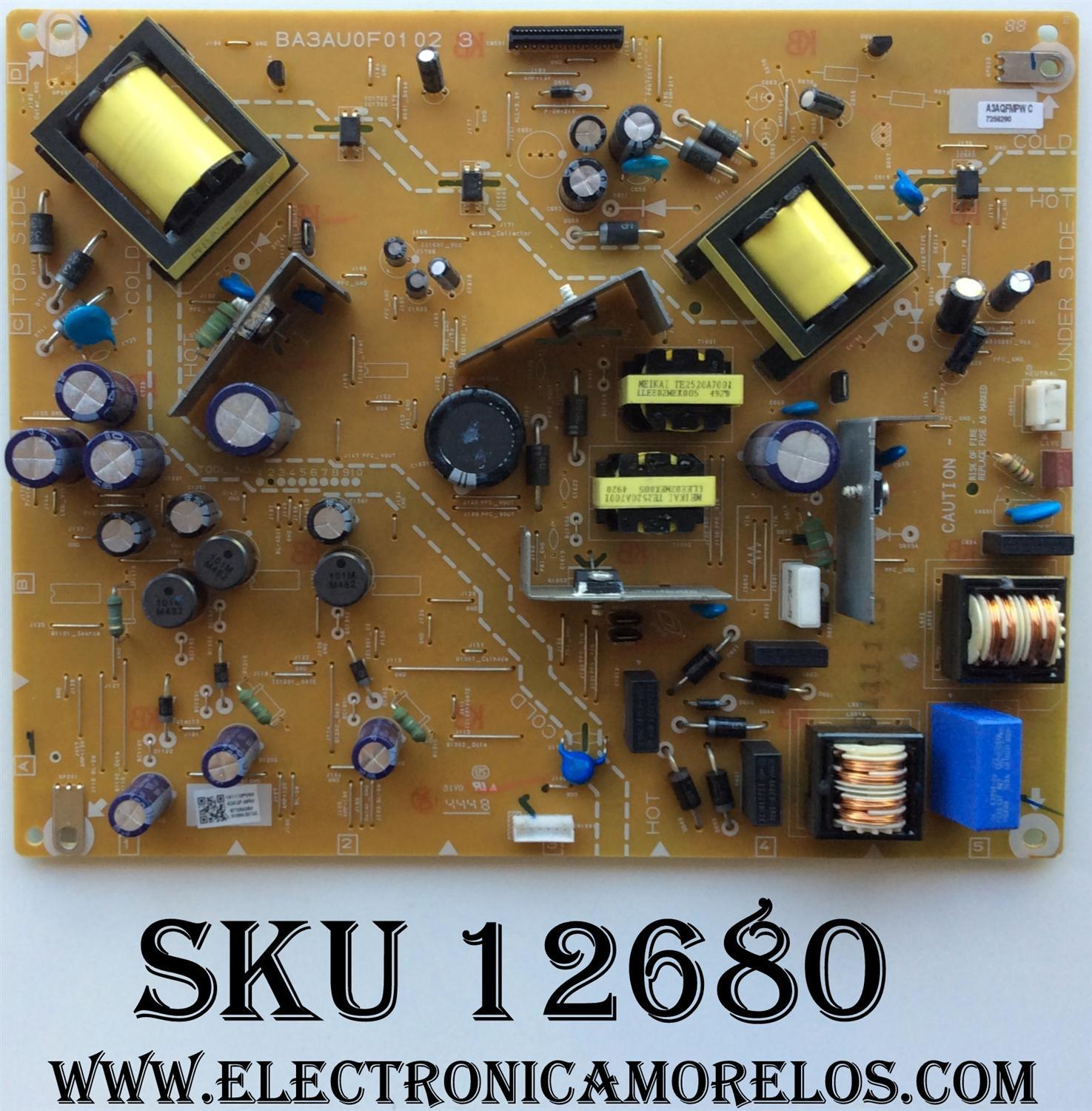 FUENTE DE PODER / EMERSON A3AQFMPW-001 / A3AQFMPW / BA3AU0F0102 3 / A3AQF-MPW / MODELO LF461EM4 A DS3 / 46ME313V/F7A DS4 