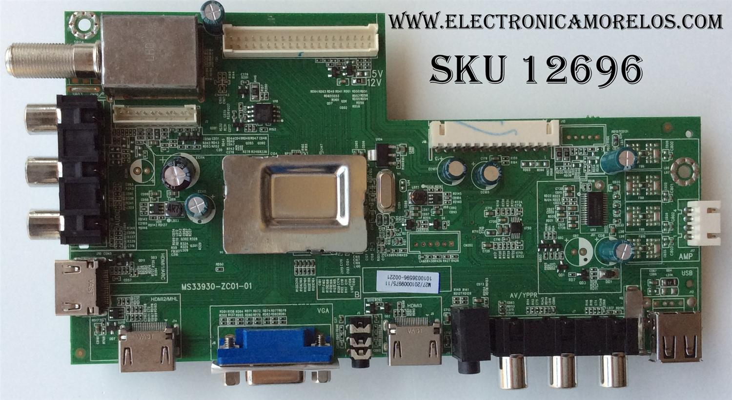 MAIN / JVC 1010036596 / MS33930-ZC01-01 / M27/2010009975/11 / 1010036596-00444 / MODELO LT-49EM75 AAP / PANEL LC490DUJ(SG)(E1)	