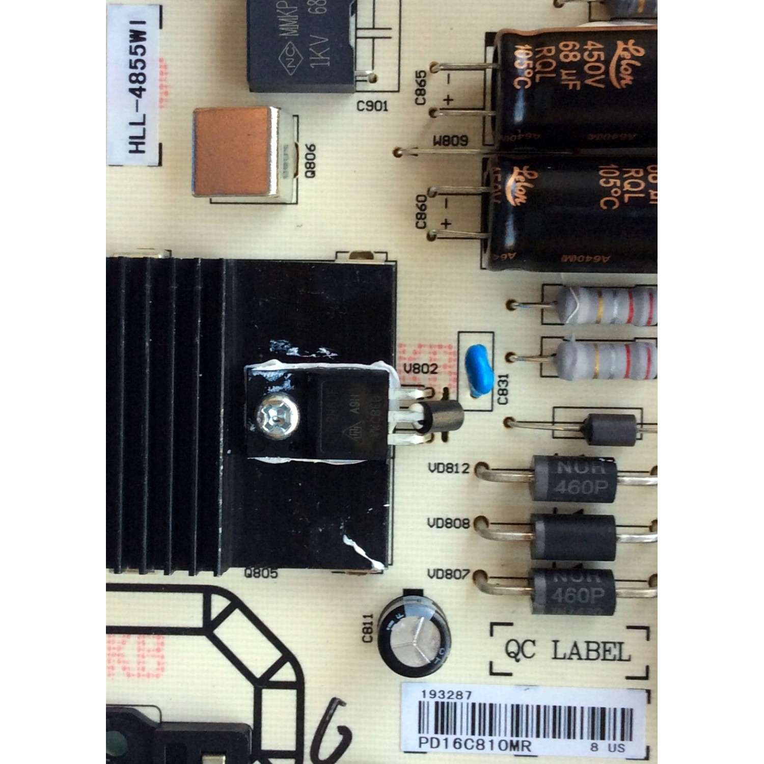 FUENTE DE PODER PARA TV HISENSE / NUMERO DE PARTE 193287 / RSAG7.820.5687/ROH / HLL-4855WI / CQC13134095636 / PANEL HD500DF-B54(020)/B1/T1/S33/GM/ROH / MODELO 50H5C - Imagen 2
