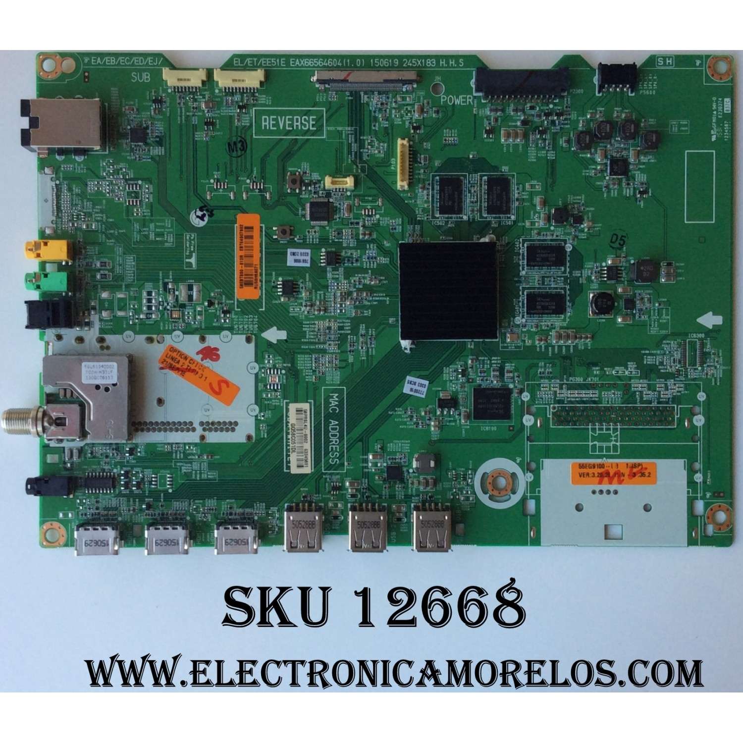 MAIN FUENTE PARA TV RCA / NUMERO DE PARTE 7.T3683HB50200 / CV3683H-B50 / TV34110179 / B7Y07792108YA1928 / MODELO RTU5540-C