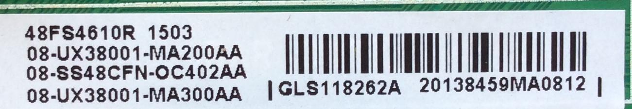 MAIN / TCL 08-SS48CFN-OC402AA / GLS118262A / 08-UX38001-MA200AA / 08-SS48CFN-OC402AA / 08-UX38001-MA300AA / 40-UX38NA-MAF2HG / V8-UX38001-LF1V021 / UX38 / MODELO 48FS4610RMAAA	 - Imagen 2