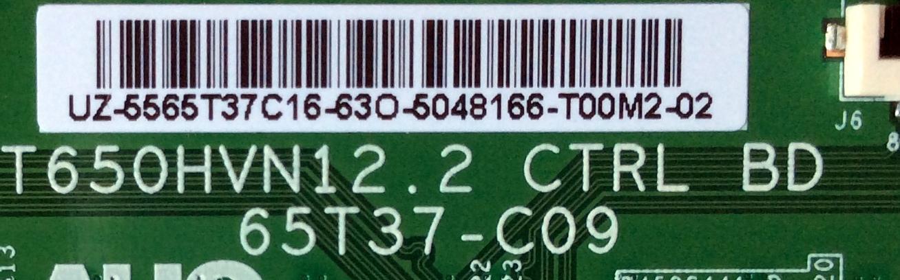 T-CON / SHARP 55.65T37.C16 / 5565T37C16 / T650HVN12.2 CTRL BD / 65T37-C09 / MODELO LC-65N5200U / PANEL HE650HF-B51	 - Imagen 2