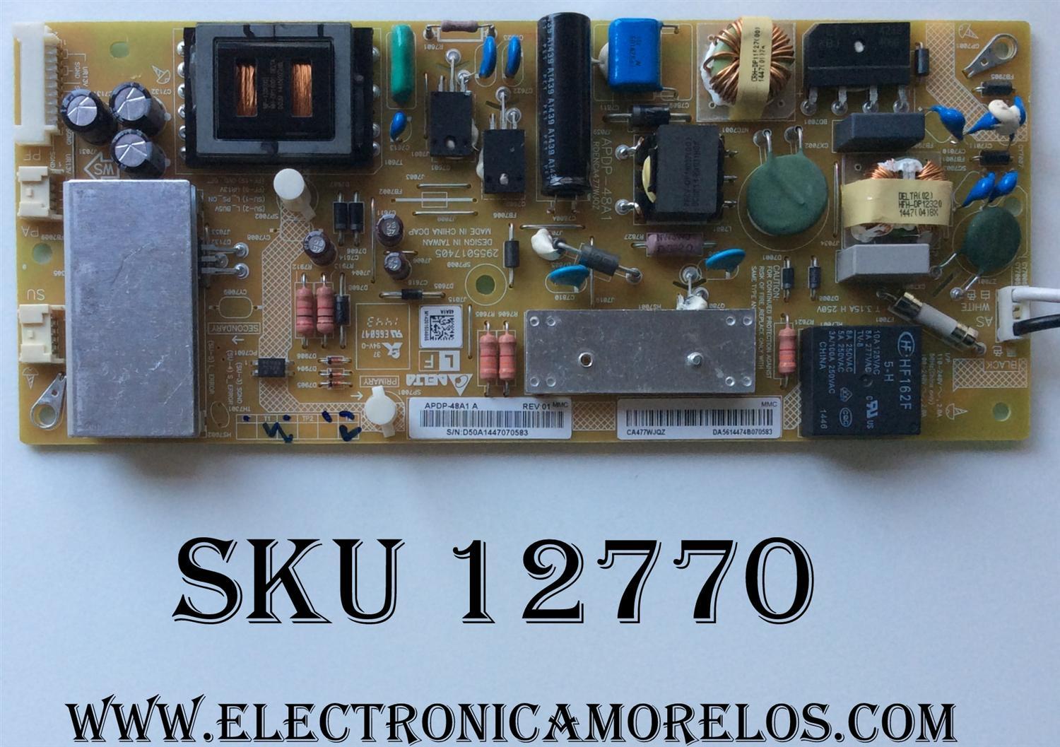 FUENTE DE STANBY / SHARP RDENCA477WJQZ / APDP-48A1 A / 2955017405 / MODELO LC-70UD27U / PANEL JE695R3HH1AM	