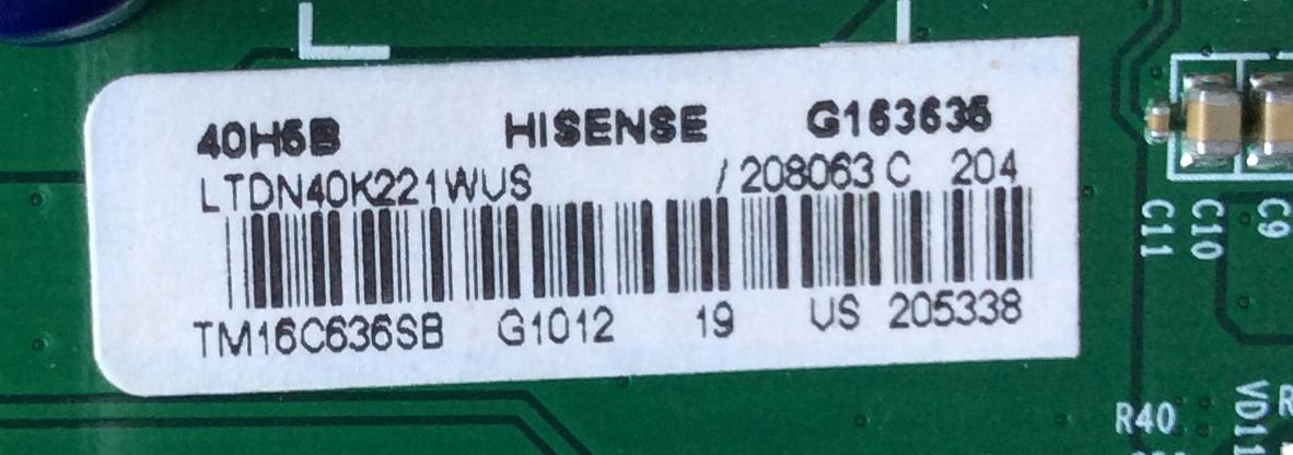 MAIN / FUENTE / HISENSE 208063 / RSAG7.820.6834/ROH / LTDN40K221WUS / MODELO 40H5B / PANEL HD396DF-E01(010)	 - Imagen 2