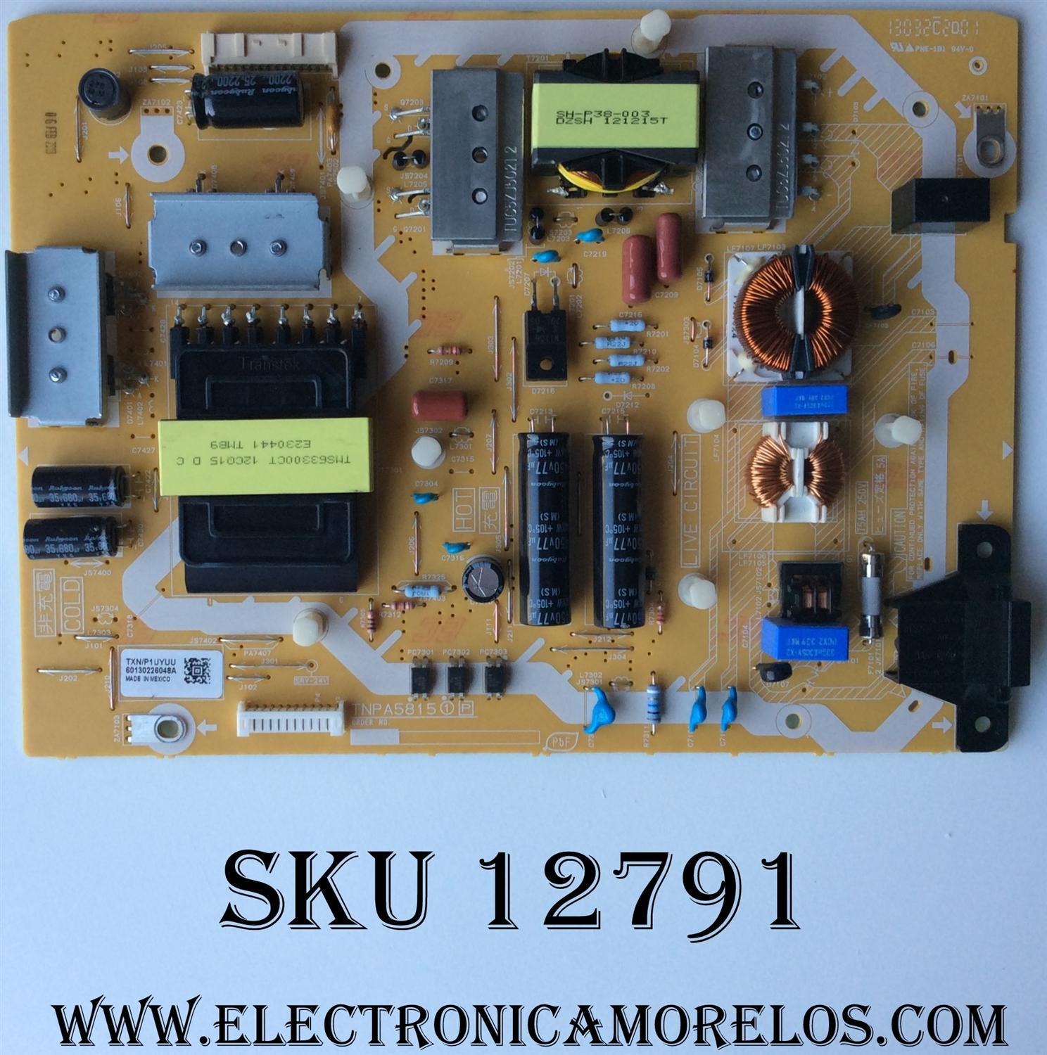 FUENTE DE PODER / PANASONIC TXN/P1UYUU / TNPA5815 / MODELO TC-L60DT60 / PANEL LC600EUD(FE)(F2)	