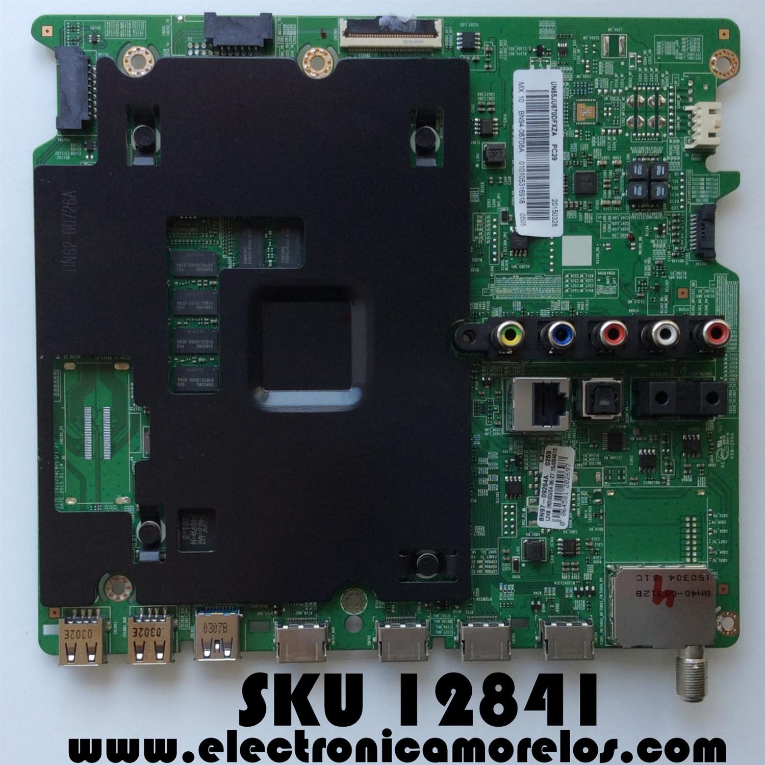 MAIN PARA TV SAMSUNG / NUMERO DE PARTE BN94-08708A / BN97-09264A / BN41-02344A / BN9408708A / PARTE SUSTITUTA BN94-10056G / PANEL CY-WJ065HGLV2H / MODELOS UN65JU670 / UN65JU670DFXZA TD01 / UN65JU670DFXZA TS07