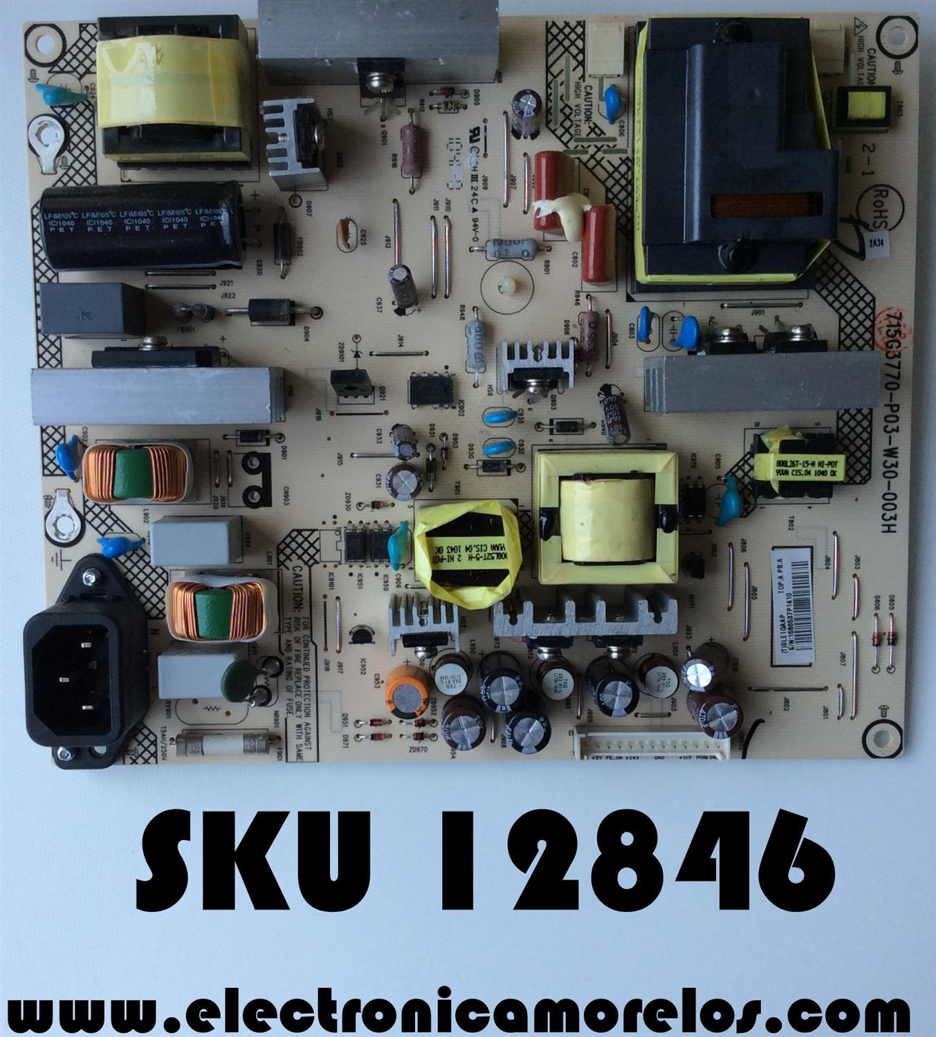 FUENTE DE PODER / VIZIO ADTV9LE1GAAP / 9LE1GAAP / 715G3770-P01-W30-003H / 715G3770-P03-W30-003H / MODELO E320VA LTKNHXAL / PANEL LC320WUE-SCA1	
