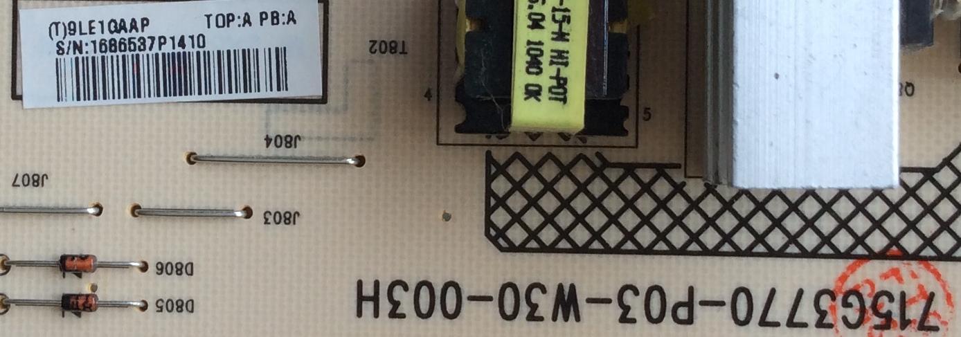 FUENTE DE PODER / VIZIO ADTV9LE1GAAP / 9LE1GAAP / 715G3770-P01-W30-003H / 715G3770-P03-W30-003H / MODELO E320VA LTKNHXAL / PANEL LC320WUE-SCA1	 - Imagen 2