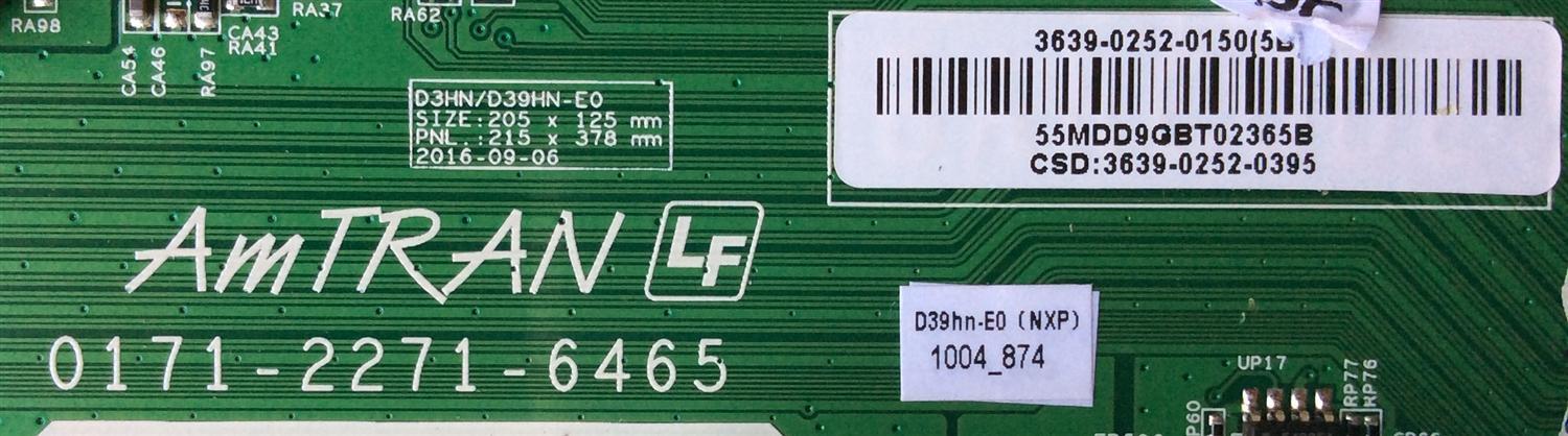 MAIN / FUENTE (COMBO) PARA TV  VIZIO / NUMERO DE PARTE 3639-0252-0150 / 0171-2271-6465 / 3639-0252-0395 / MODELO D39hn-E0 LAUAVLCS  - Imagen 2