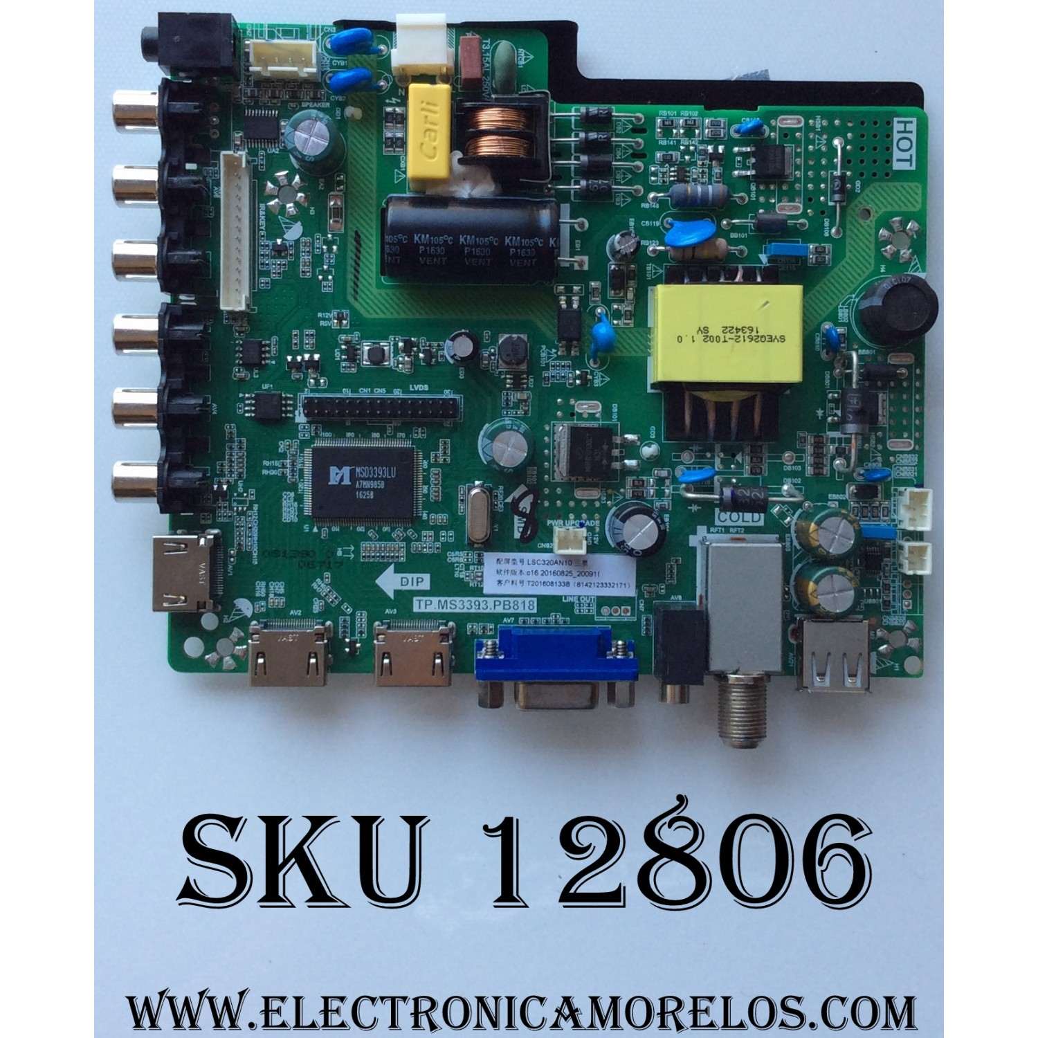 MAIN / FUENTE (COMBO) RCA H16081390 / TP.MS3393.PB818 / MODELO RLDED3258A-C / PANEL LSC320AN10	